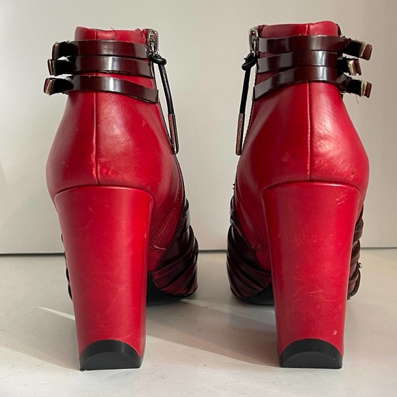 L.A.M.B. Gwen Stefani Red Ombré Martini Boots Size 9 - Picture 6 of 15